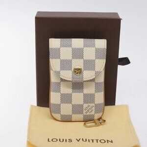 LOUIS VUITTON Damier Azur Etui Telephonne MM Cell Phone Case